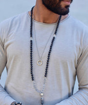 mala beads, mala necklace, clear quartz, purple sandalwood